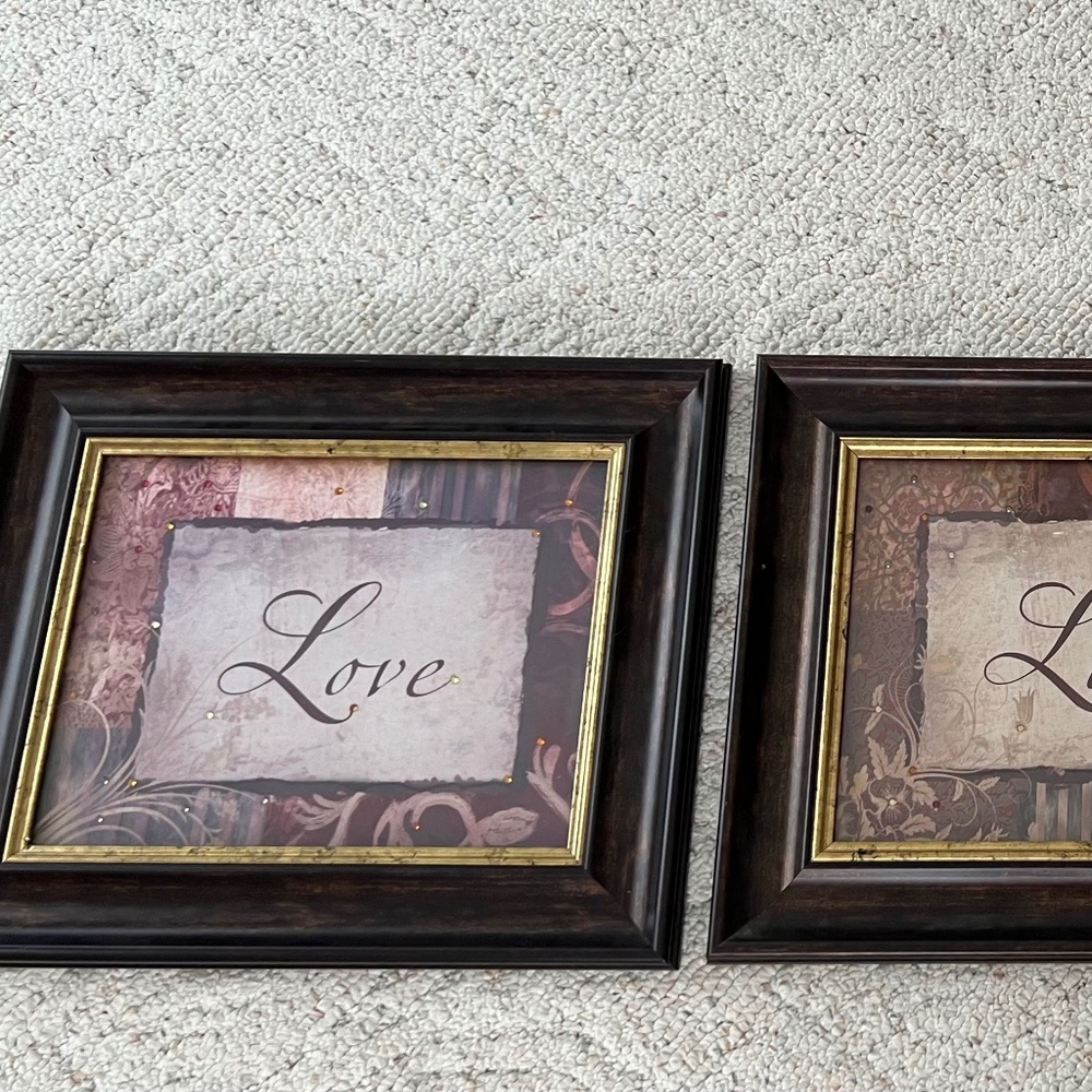 Live, Laugh, Love Framed Prints Set of 3